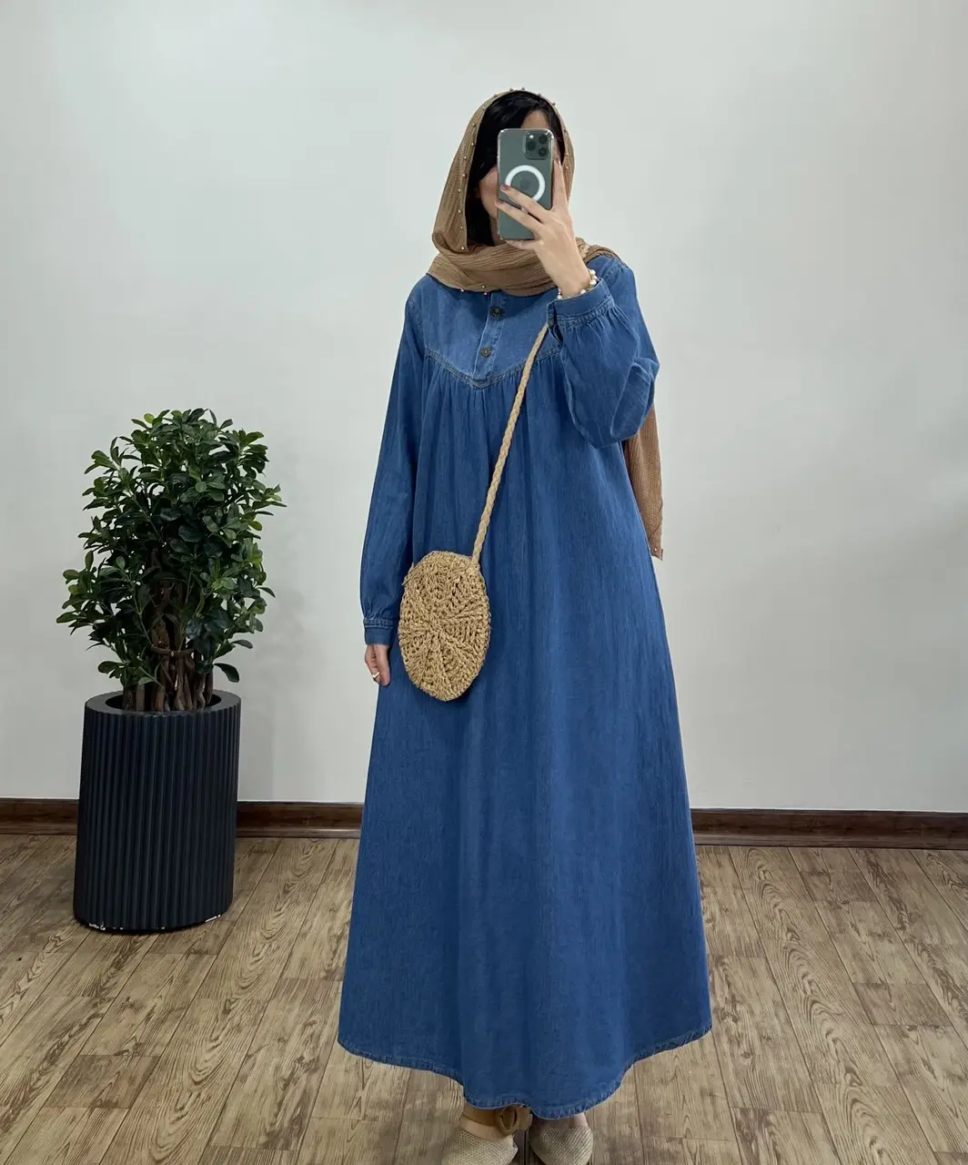 پیراهن مانتویی جین پرسا